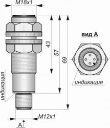 Индуктивный датчик СКБ Индукция ИВ09-NO-PNP-P-HT(Д16Т) - 11811