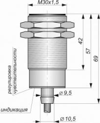 Емкостной датчик СКБ Индукция E061-NO-NPN(Л63) - 12339