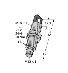 Ультразвуковой датчик TURCK RU100L-M18MS-UN8X2-H1151 - RU100L-M18MS-UN8X2-H1151
