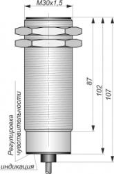 Емкостной датчик СКБ Индукция E06-NO-ACR-Z(Л63,Lкорп=100мм) - 15118
