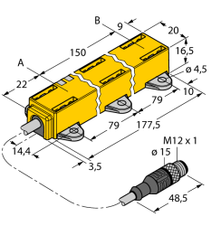 Датчик линейных перемещений TURCK LI150P1-Q17LM1-LU4X2-0.3-RS5/S97